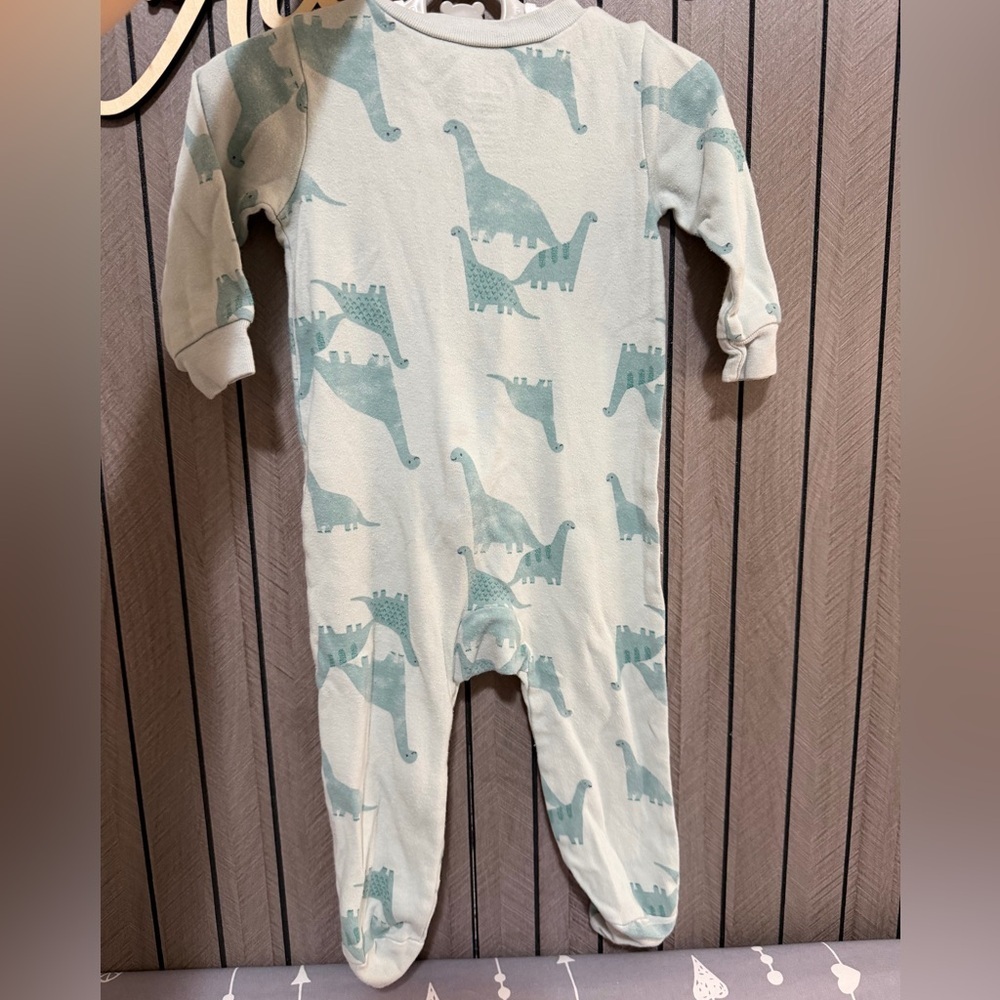 ❤️ BUNDLE 4 for $20 Carter's Blue Dinosaur Print Footie - Picture 2 of 3